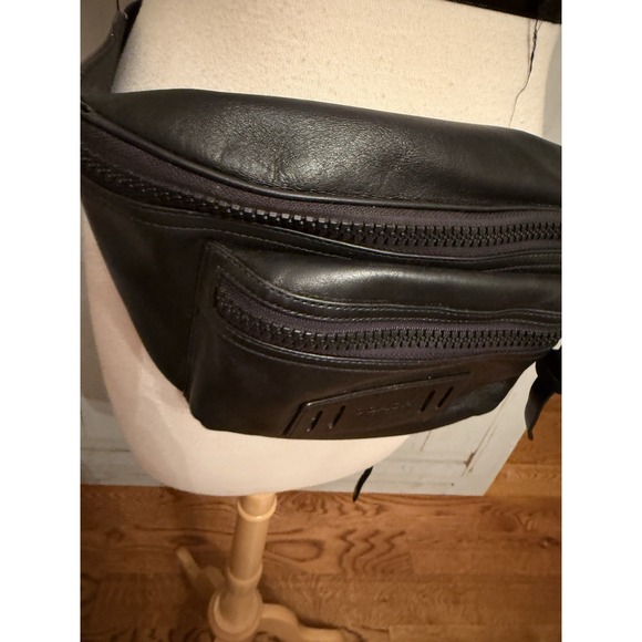 COACH Belt bag Terrain F75776 Black Leather Mesh Back Classic - Picture 5 of 10
